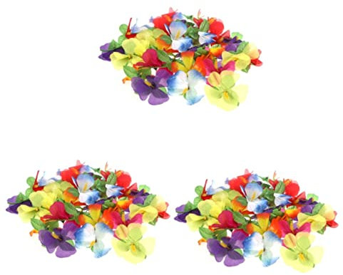 Toyvian 108 STK Hawaiianische Seidenblumen Hula-mädchen-Hibiskus Tischplatte Hibiskusblüten Zubehör Für Tropische Partydekoration Hawaiianische Blumenköpfe Schreibtisch Bankett Blütenkopf