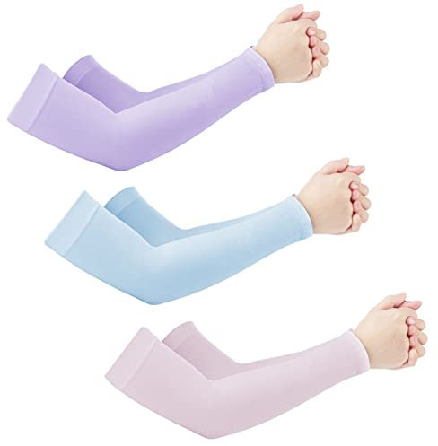 3 Pares de Protección UV Mangas UPF50+ manguitos unisex para hombres y mujeres Mangas Brazo Deportivo Transpirable y de Secado rápido para Running Bicicleta Voleibol Golf Baloncesto