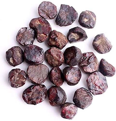 FLOAPA Natursteine 50g/ 100g natürlicher Kristall weinroter Granat Rohstein Fels Kies Exemplar Dekor Balance Kristall Natursteine (Color : Garnet 50g)