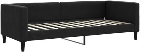 vidaXL Tagesbett, Gästebett 2-in-1, Sofabett Schlafsofa für Schlafzimmer Wohnzimmer, Bettsofa Sofa, Modernes Design, Schwarz 80x200cm Stoff