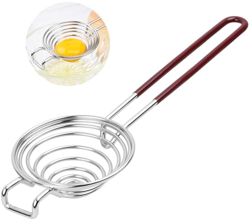 Bezavea Egg Separator, Yolk Filter Separator Stainless Steel White Divider, Whites and Yolks Strainer Divider for Kitchen Gadgets Baking Tool, 301-23383-30MO00