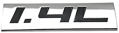 SBOJI Metallauto Styling 1.4L Logo Emblem Seite Aufkleber Abzeichen Aufkleber Autozubehör Auto-Logo (Color : Silver with B)