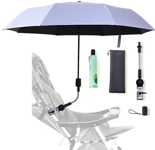Nakazawa Sombrilla Carro Bebé Universal para Protección Solar - Sombrilla Carro, Bebé Ajustable para Todos los Modelos de Carritos de Bebé, Paraguas universal plegable. (Violeta)…
