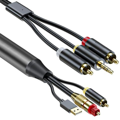 Hopbucan di Conversione Audio Digitale-Analogico SPDIF Digitale/Ottico e Coassiale Ad Analogico L/R RCA e Audio Stereo AUX da 3,5 mm, 500432304