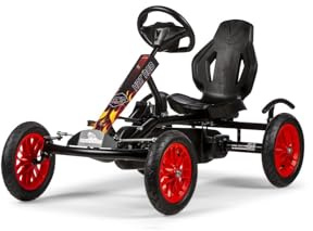 Dino-Cars Speedy 2.0 BF1 Kinder Gokart (Hot Rod (schwarz rot)) | Pedal Go-Kart ab 3 Jahren | Made in Germany | Luftreifen & Stahlrahmen | Rücktrittbremse | Outdoor Fahrzeug