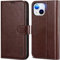 TUCCH Case for iPhone 13 (6.1) 2021, Magnetic PU Leather Wallet Flip Folio Folding Stand Case with[RFID Blocking][Card Slots][Kickstand][Shockproof TPU] Compatible with iPhone 13, Chocolate Brown