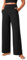CRZ YOGA Butterlift Damen Jogginghose High Waist Weites Bein Trousers mit Taschen Freizeithose Yogahose Workout Hose - 79cm Schwarz 36
