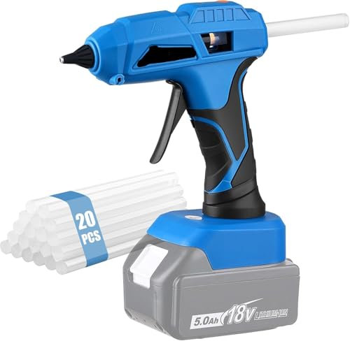 Cordless Hot Glue Gun for Makita 18V Battery, Fast Heating Glue Gun with 30pcs 11mm Glue Sticks Electric Glue Gun for DIY, Repair, Sealing, Arts, Crafts (Battery Not Included)