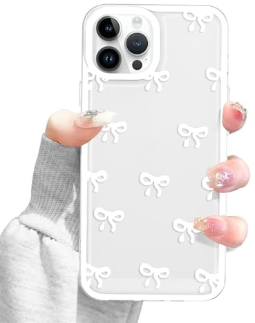Rokmym Hülle Kompatibel mit iPhone 12 Mini,Cute Süßes Bow Schleife Design Aesthetic Muster Schutzhülle TPU Bumper Cover Frauen Mädchen Anti-Kratzer Stoßfeste Hülle für iPhone 12 Mini,weiß