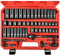 WETT 3/8 Drive Impact Socket Set, 50Pcs SAE/Metric, Deep/Shallow Sockets, with Adjustable Ratchet Handle, Extension Bar, Universal Joint, Adapter & Reducer, Cr-V Steel,(5/16-3/4, 8-22mm)