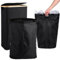 AKOLAFE Recycling Bins for Kitchen Large Kitchen Bin 60L Foldable Black Recycling Bins with Lids Garage Rubbish Bin with 2 Carrying Bags Dustbin for Home