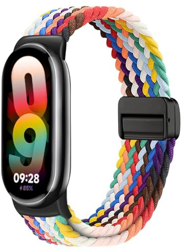 Issinlky Nylon geflochtene armband für Xiaomi Mi Band 8/9/10, elastisches armband für Xiaomi Smart band 10/9/8 Frauen Männer