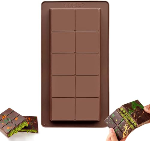 Deep Chocolate Moulds, Chocolate Bar Moulds Dubai Silicone Thick for DIY Baking Candy, Rectangle Shape