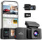 REDTIGER 2.5K 3 Channel Dash Cam with WiFi, 2.5K+1080P+1080P Dash Cam Front and Rear Inside, 3.18'' Screen, Included 32GB Card, IR Night Vision, Loop Recording, 24H Parking Mode, Support Max 256GB(A3)