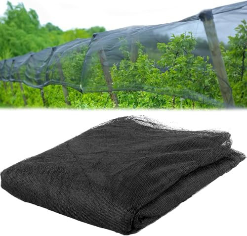 Moskitonetz Outdoor Insektenschutznetz Feinmaschig Fliegennetz Gemüseschutznetz Meterware Vogelschutznetz Engmaschig Pflanzenschutznetz Schutz Netz für Gemüse Garten (Schwarz 4Mx3M)