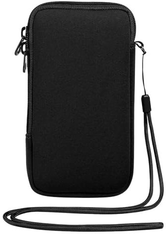 ZWWOGE Custodia per cellulare in neoprene con cordino con gancio, custodia universale per telefoni fino a 6,5 pollici, custodia per cellulare con cordino per un facile trasporto in viaggio