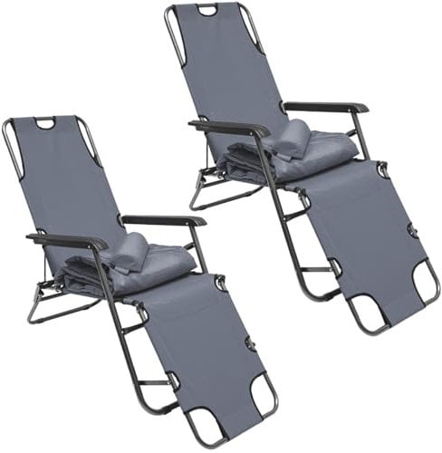 AMANKA 2er Set: 178x60 Relaxliege Garten Liegestuhl Klappbar - Gartenstuhl mit Liegefunktion - Sonnenliege Faltbar - Campingliege Leicht - Gartenliege Wetterfest Strandliege Relaxsessel Outdoor Liege
