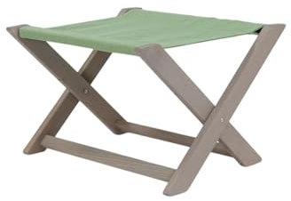 sgabello da pesca pieghevole da giardino in legno di faggio con seduta in polipropilene verde – richiudibile, compatto, resistente – poggiapiedi campeggio o seduta extra – made in italy