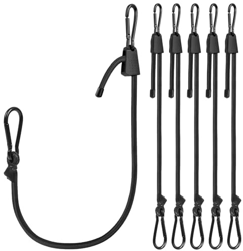 Flintronic Verstellbar Spanngummi mit Haken, 6er-Set 90cm Latex Gummispanner, Verstellbare Expandermit Karabiner, Elastische Vielzweck Gepäckspanner, Universal Gummispanner für Auto, Fahrrad, Camping