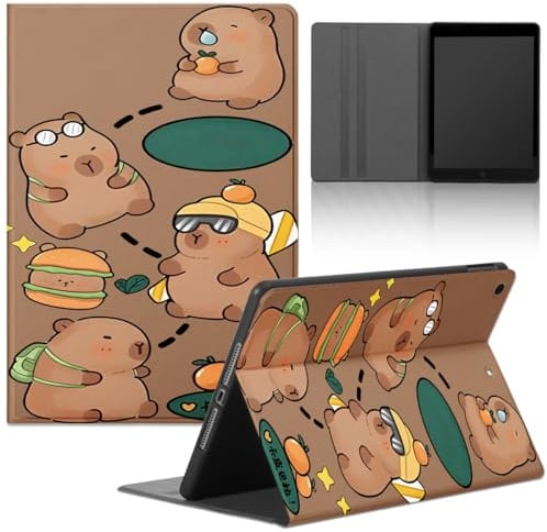 Tablet Cover per Apple iPad 10 Generation 2022 10,9, Carino Cartoon Anime Aesthetics Capybara Motivo con Funzione Pelle PU Holder Flip con Silicone Regolabile Protezione Antiurto Tablet Case,Carino