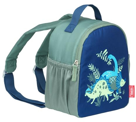 Thermos Kinder-Lunchtasche 4,00 l, isoliert, Dinosaurier grün/blau | Kinderrucksack mit verstellbaren Gurten, Seitenfächern, Tragegriff und Namensschild, Lunchbag ideal für Kindergarten, Kita