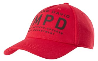 Camp David Herren Base Cap aus Interlock mit Logo Design Bright Red, None