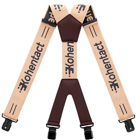 Kohentact Arbeits-Hosenträger Herren, Industrie-Qualität – 5 cm Breit, X-Form, Heavy Duty mit starken Metall-Clips, Elastisch & Verstellbar