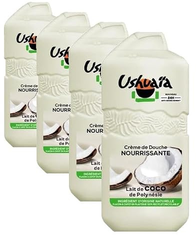 Ushuaïa Crème Douche Nourrissante Coco Polynésie 280ML (Lot de 4)