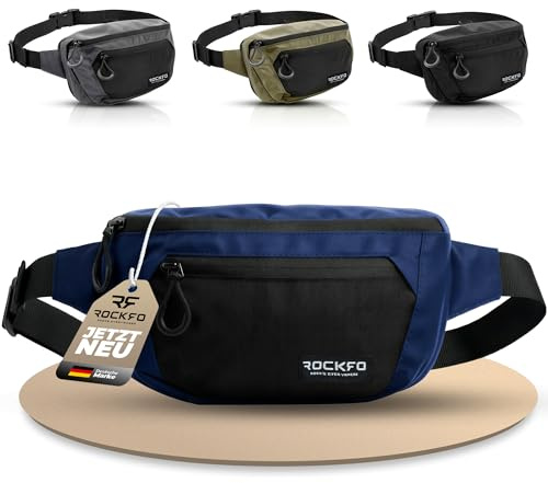 Bauchtasche Damen & Herren groß - Bauchtasche mit 3 Zonen & 7 Fächern - Große EDC City Hüfttasche & Outdoor Gürteltasche - Crossbody Bag für Reise Wandern