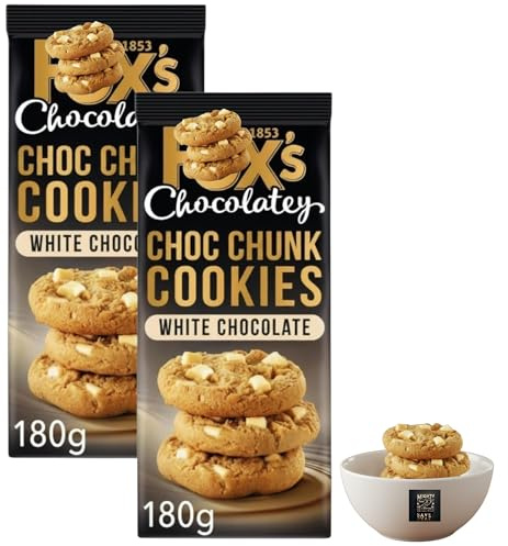Chocolatey Half-Coated & Choc Chunk Cookies (Pack Of 2) | Dark, White, Millionaire's & Tripple Chocolate | Perfect For Parties, Snack & Gifting (Choc Chunk White Chocolate Cookies)