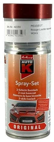 MOKQ ROUGE LUCIFER (Bombe Peinture 150 ml) - bombe aerosol reparation rayure peinture carrosserie et retroviseur PEUGEOT (Spray code couleur constructeur 150 ou 400 ml)