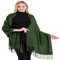 CJ Apparel Dunkelgrün 100% Kaschmir Zweilagige Schals Pashmina Handgemacht in Nepal Schultertuch Schal Umschlagtuch NEU