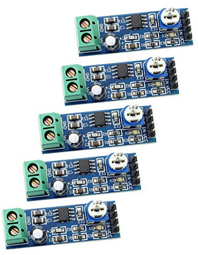 NewZoll EK1236 1-Channel 5V-12V LM386 Audio Amplifier Module for Arduino, Adjustable Volume, Onboard Speaker Wire Holder, Surface Mount - 5 Pcs