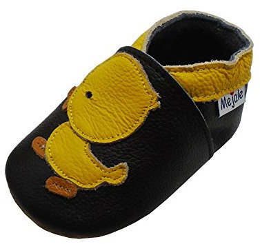 Mejale Weiche Sohle Leder Babyschuhe Lauflernschuhe Krabbelschuhe Kleinkind Kinderschuhe Hausschuhe Karikatur Blume 18-24 Monate,Schwarz Gelb,23/24 EU