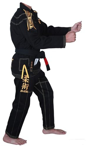 Twister Black Mamba Brazilian Jiu Jitsu Gi | Jiu Jitsu Uniform | sanforisiert | BJJ Gi | mit gratis BJJ Gürtel und gratis Gi-Tasche, Schwarz, A1