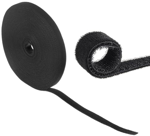 Maclean MCTV-542 Klettband für Kabel Kabelmanager Kabelbinder 20mm x 15,3m (Schwarz)