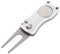 LIOOBO Golf Divot Repair Tool with Ball Marker, Stainless Steel Pitch Fork Putting Green Set with Ball Marker (Silver)