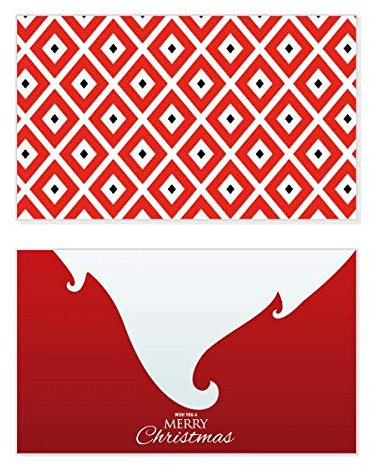 Japanische Weihnachtskarte mit geometrischem Muster in Rot und Schwarz