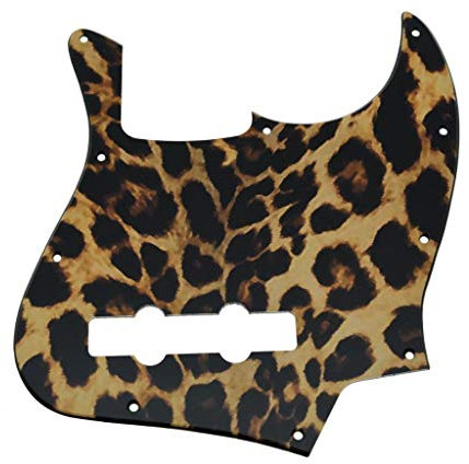 Kaish Jazz Bass 3D-gedruckter Kunststoff-Pickguard für USA/Mexikanischer 4-saitiger Fender Jazz Bass Leopard Streifen