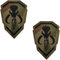 Reflektierender Mythosaurier-Aufnäher – IR Infrarot Mandalorian Tactical Military Moral Emblem Patches mit Klettverschluss Rückseite 9,5 x 6,5 cm, 2 Stück