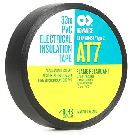 Advance Tapes AT0007 Serie AT7 PVC-Isolierband, blau, 25 mm x 33, 25 mm Kern, 1 Rolle