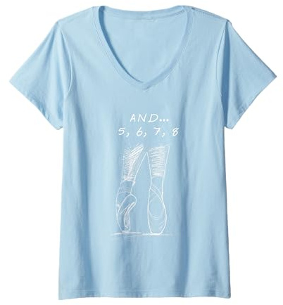 Femme Ballet Ballerine l'art De La Danse Idée De Cadeau Danseur T-Shirt avec Col en V