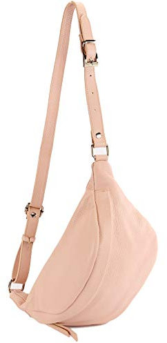 modamoda de - Manuel italien/sac de soirée en cuir petit T77, Couleur:rose pastel