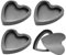 FANDE herzförmiges Pizzatablett, 4,7 Zoll, Backutensilien mit abnehmbarem Boden, Antihaftboden, Zum Backen im Ofen und Zum Sofortigen Kochen, Pizza-Kuchen-Quiche-Form, 4 Stück