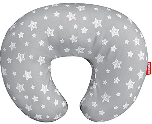 Nursing Pillow Cover for Baby Snug Fits Boppy Nursing Pillows, Super Soft, for Breastfeeding Moms, Grey Star