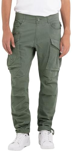Replay Herren Cargo-Hose Joe Comfort-Fit aus Komfort Baumwolle, Aviator Green 703 (Grün), 40W / 34L