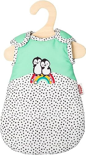 Heless 9194 - Schlafsack für Puppen im Pinguin Pünktchen Design, mit Pinguin-Aufdruck und Klettverschluss, kuschelweich, Größe 20 - 25 cm