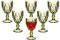 Weingläser im Vintage-Stil, 284 ml, farbige Glas-Wasserkelche, einzigartiges geprägtes Muster, hochklare Stiel, Glaswaren, Hochzeit, Party, Bar, Glas-Trinkbecher, ausgefallene Weingläser, Grün, 6