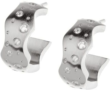 Ernstes Design Evia Ohrringe Creolen E586 Edelstahl Zirkonia Halbcreolen