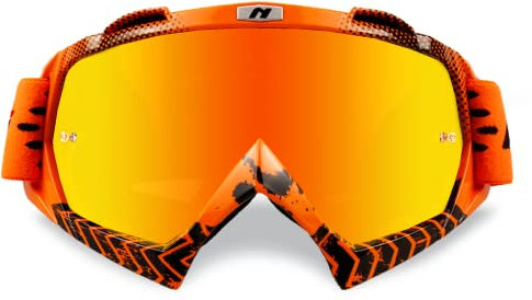 NENKI Occhiali Moto, Occhiali da Motocross, Occhiali da Sci Uomo Donna, Maschera Cross con Morbida Schiuma e Cinghia Regolabile per Attività All'Aperto,Motociclismo,Sci